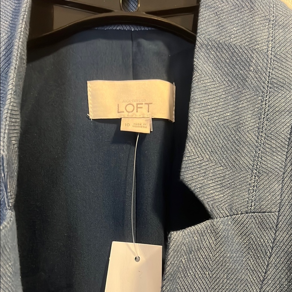 LOFT Textured Blue Jacket - Picture 2 of 5
